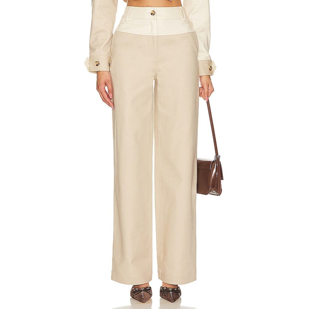 Camila Coelho Two Tone Beige Araceli Pants Size XS